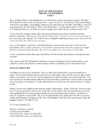 Keys of the Kingdom the Key of Suffering Part 1