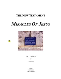 Miracles of Jesus | Bible Class Curriculum