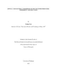 Optical and Electrical Properties of Organic Semiconductors: Experiment and Simulation