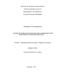 Specific Features of English Folklore and Heroism in the Development of English Literature