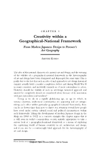 Creativity Within a Geographical-National Framework from Modern Japanese Design to Pevsner’S Art Geography