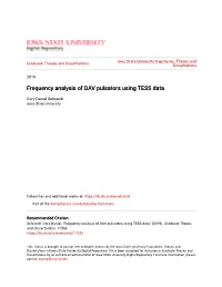 Frequency Analysis of DAV Pulsators Using TESS Data