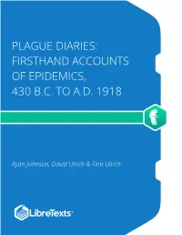 Plague Diaries: Firsthand Accounts of Epidemics, 430 B.C