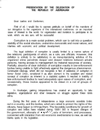 Presentation by the Delegation of the Republic of Azerbaijan