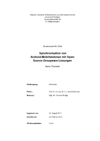Synchronisation Von Android-Mobiltelefonen Mit Open- Source-Groupware-Lösungen