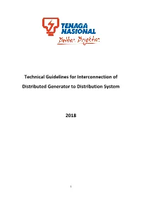 Technical Guidelines for Interconnection of Distributed Generator to Distribution System 2018