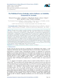 The Published Fusion Enthalpy and Its Influence on Solubility Estimation for Alcohols