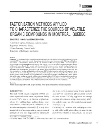 Factorization Methods Applied to Characterize The