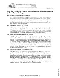 First-Year Engineering Students' Communication of Nanotechnology