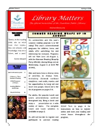 Library Matters the Official Newsletter of the Dearborn Public Library