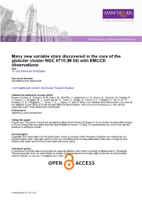 Many New Variable Stars Discovered in the Core of the Globular Cluster NGC 6715 (M 54) with EMCCD Observations DOI: 10.1051/0004-6361/201628864