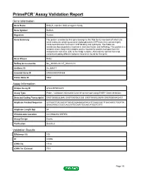Primepcr™Assay Validation Report