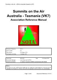 Summits on the Air Association Reference Manual for Australia
