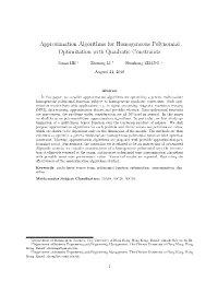 Approximation Algorithms for Homogeneous Polynomial Optimization with Quadratic Constraints