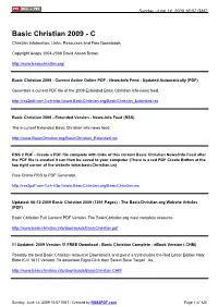 Basic Christian 2009 - C Christian Information, Links, Resources and Free Downloads