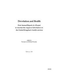 Devolution and Health