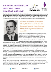 Emanuel Ringelblum and the Oneg Shabbat Archive