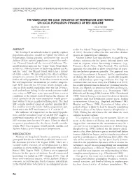 INFLUENCE of TEMPERATURE and FISHING on LOCAL POPULATION DYNAMICS of RED ABALONE Calcofi Rep., Vol