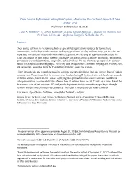 Open Source Software As Intangible Capital: Measuring the Cost and Impact of Free Digital Tools Preliminary Draft October 31, 20181 Carol A