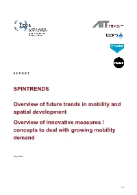 Overview of Future Trends in Mobility and Spatial Development And