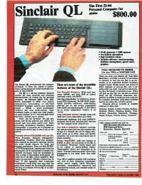 Sinclair QL Under $800.00