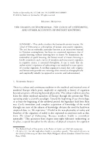 The Salmon of Knowledge, the Cloud of Unknowing, and Other Accounts of Instant Knowing