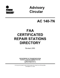 Advisory Circular AC 140-7N FAA CERTIFICATED REPAIR