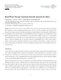 Basal Water Storage Variations Beneath Antarctic Ice Sheet