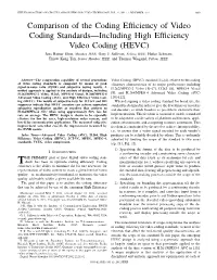 COMPARISON of the CODING EFFICIENCY of VIDEO CODING STANDARDS 1671 Coefﬁcients (Also Known As Transform Coefﬁcient Levels)