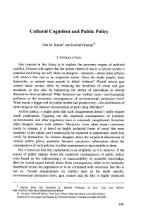 Cultural Cognition and Public Policy