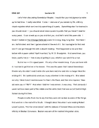 ENG 351 Lecture 33 1 Let's Finish Discussing Gwendolyn Brooks. I