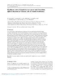 Healthcare Costs of Staphylococcus Aureus and Clostridium Difficile