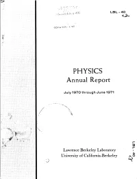 PHYSICS Annual Report