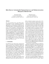 Systematically Fingerprinting Low- and Medium-Interaction Honeypots at Internet Scale