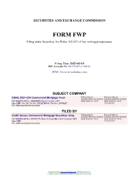 CSAIL 2021-C20 Commercial Mortgage Trust Form FWP Filed