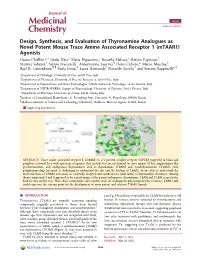Design, Synthesis, and Evaluation of Thyronamine Analogues As Novel Potent Mouse Trace Amine Associated Receptor 1
