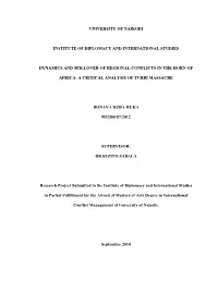 Dynamics and Spillover of Regional Conflicts in the Horn of Africa: A