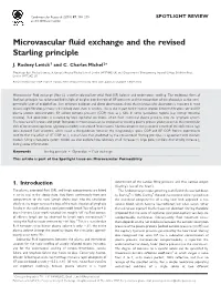 Microvascular Fluid Exchange and the Revised Starling Principle