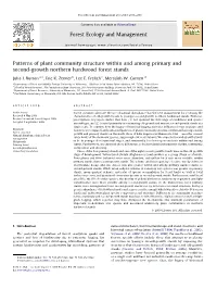 Patterns of Plant Community Structure Within and Among Primary and Second-Growth Northern Hardwood Forest Stands