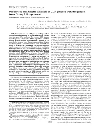 Properties and Kinetic Analysis of UDP-Glucose Dehydrogenase from Group a Streptococci IRREVERSIBLE INHIBITION by UDP-CHLOROACETOL*