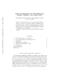 Small Oscillations of the Pendulum, Euler's Method, and Adequality