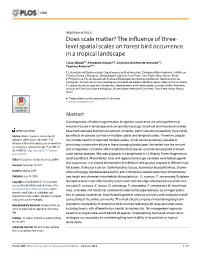 The Influence of Three-Level Spatial Scales on Forest Bird Occurrence in a Tropical Landscape