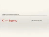Advanced Programming Techniques Christopher Moretti
