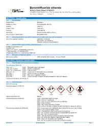 Borontrifluoride Etherate Safety Data Sheet 6160301 According to Federal Register / Vol