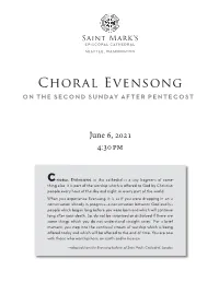 Choral Evensong on the Second Sunday After Pentecost