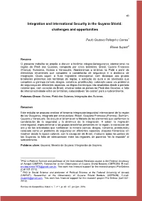 Integration and International Security in the Guyana Shield: Challenges and Opportunities