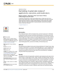 Rat Tickling: a Systematic Review of Applications, Outcomes, and Moderators