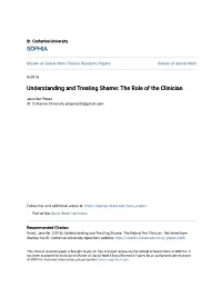 Understanding and Treating Shame: the Role of the Clinician