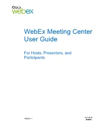 Webex Meeting Center User Guide