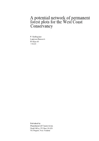 A Potential Network of Permanent Forest Plots for the West Coast Conservancy